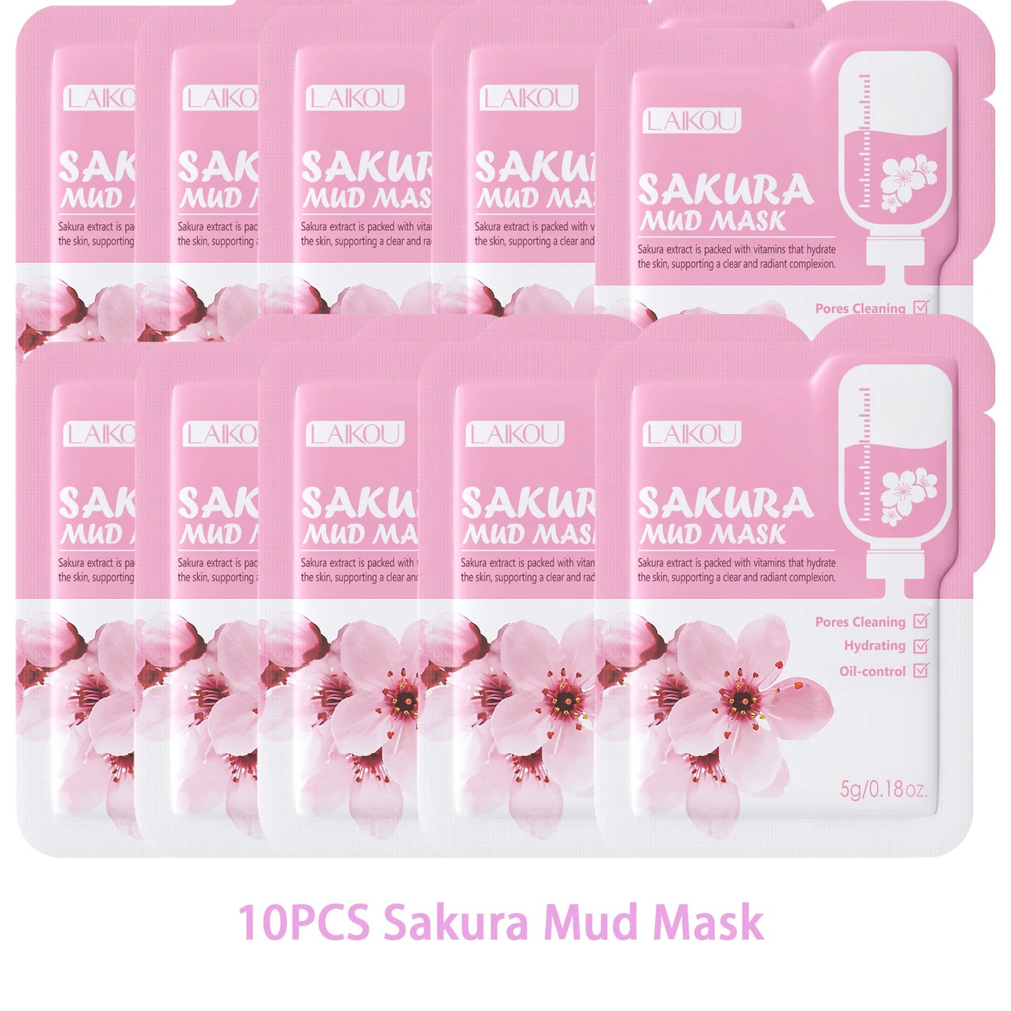 Sakura Mud Facial Mask Tablets - 5/10 PCS Pore Treatment