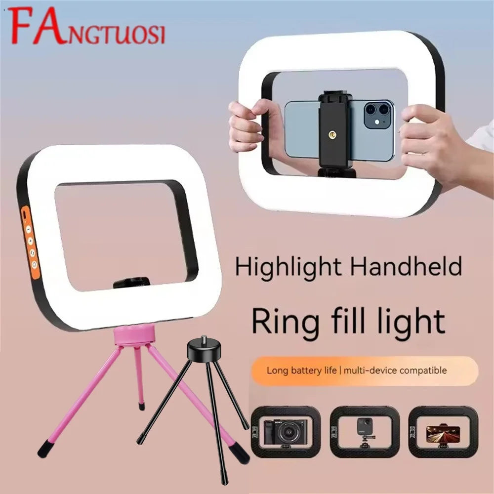 Professional Handheld Ring Light - 240 LED Rechargeable with Phone Holder