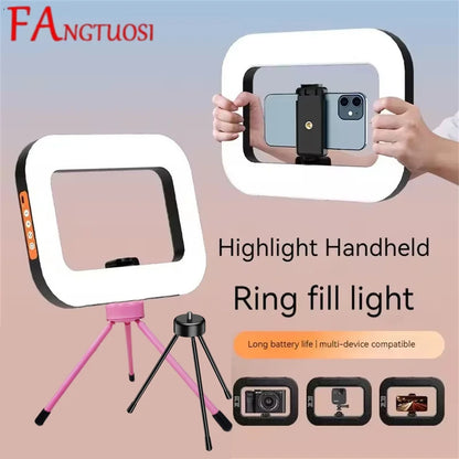 Professional Handheld Ring Light - 240 LED Rechargeable with Phone Holder