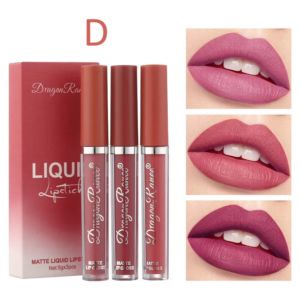 3 PCS Liquid Lipsticks Korean Set .