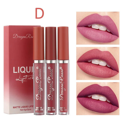 3 PCS Liquid Lipsticks Korean Set .