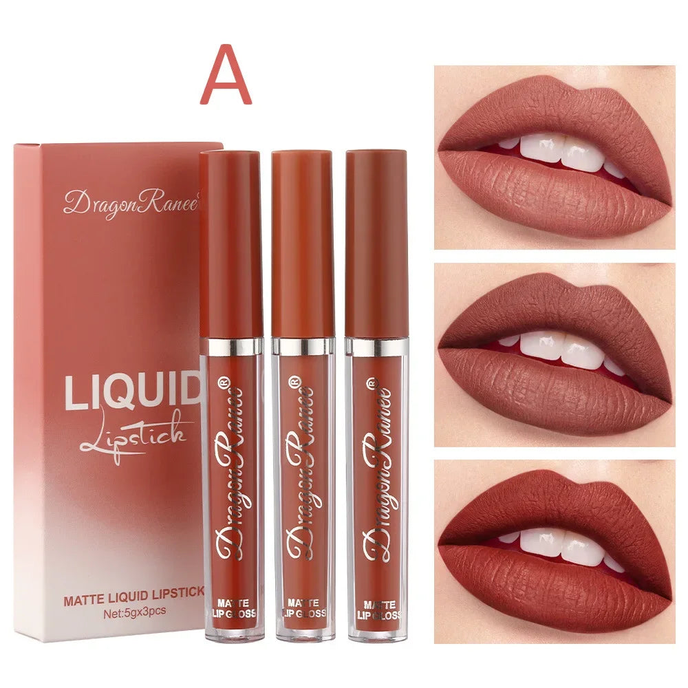 3 PCS Liquid Lipsticks Korean Set .