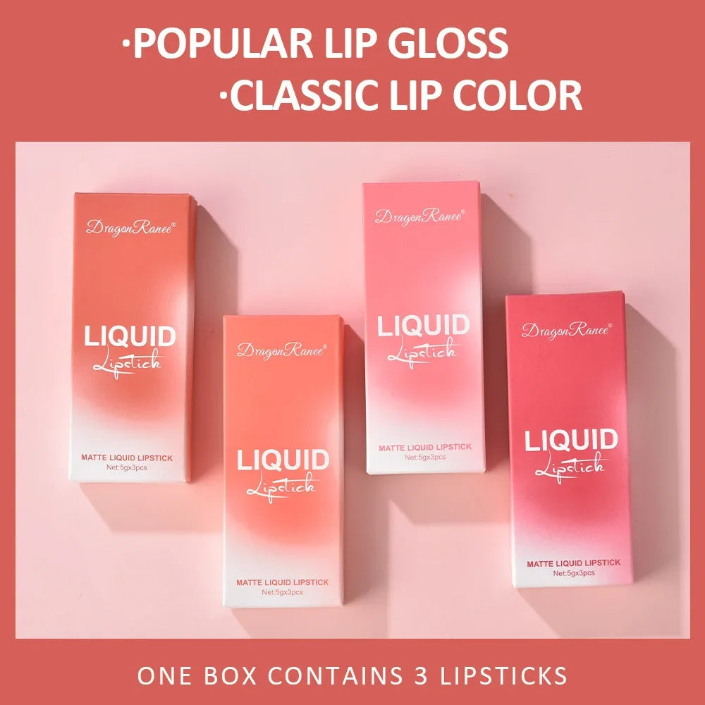 3 PCS Liquid Lipsticks Korean Set .
