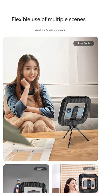 Professional Handheld Ring Light - 240 LED Rechargeable with Phone Holder