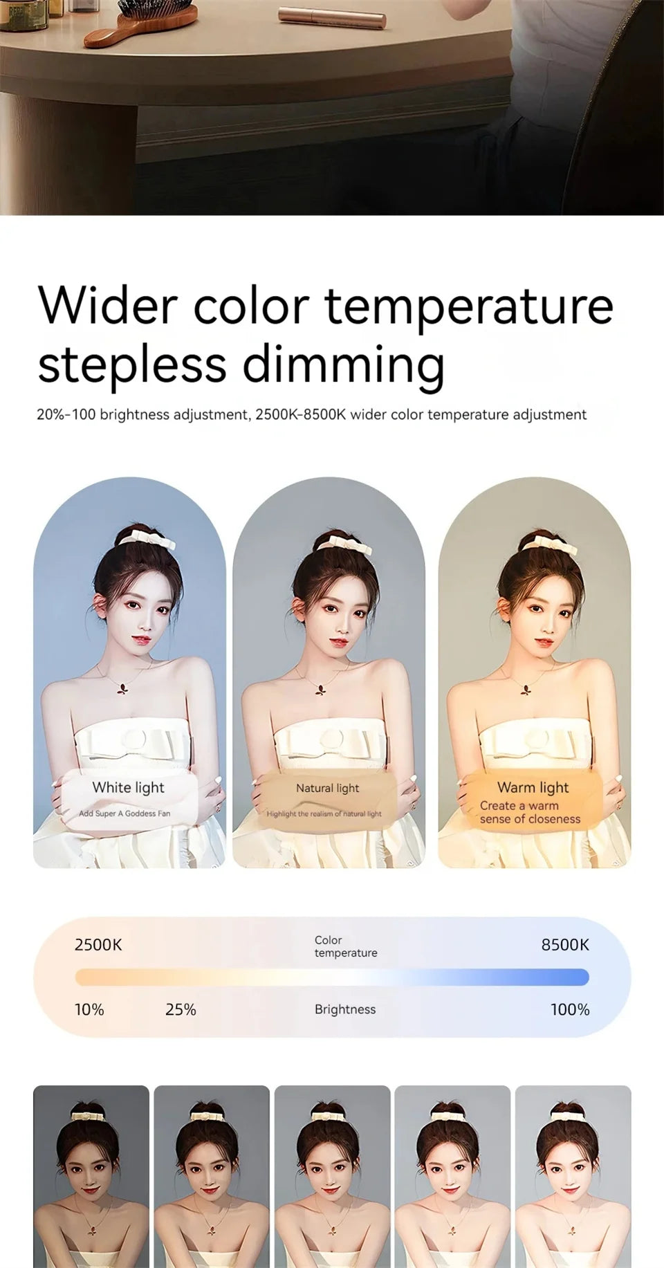 Professional Handheld Ring Light - 240 LED Rechargeable with Phone Holder