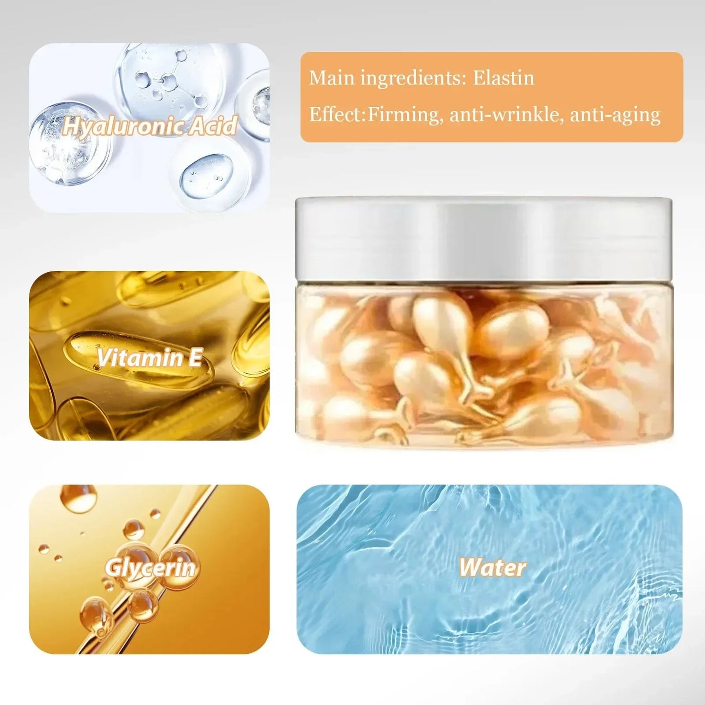 Collagen Face Serum Capsules - 50 PCS Anti-Wrinkle Treatment
