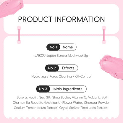 Sakura Mud Facial Mask Tablets - 5/10 PCS Pore Treatment