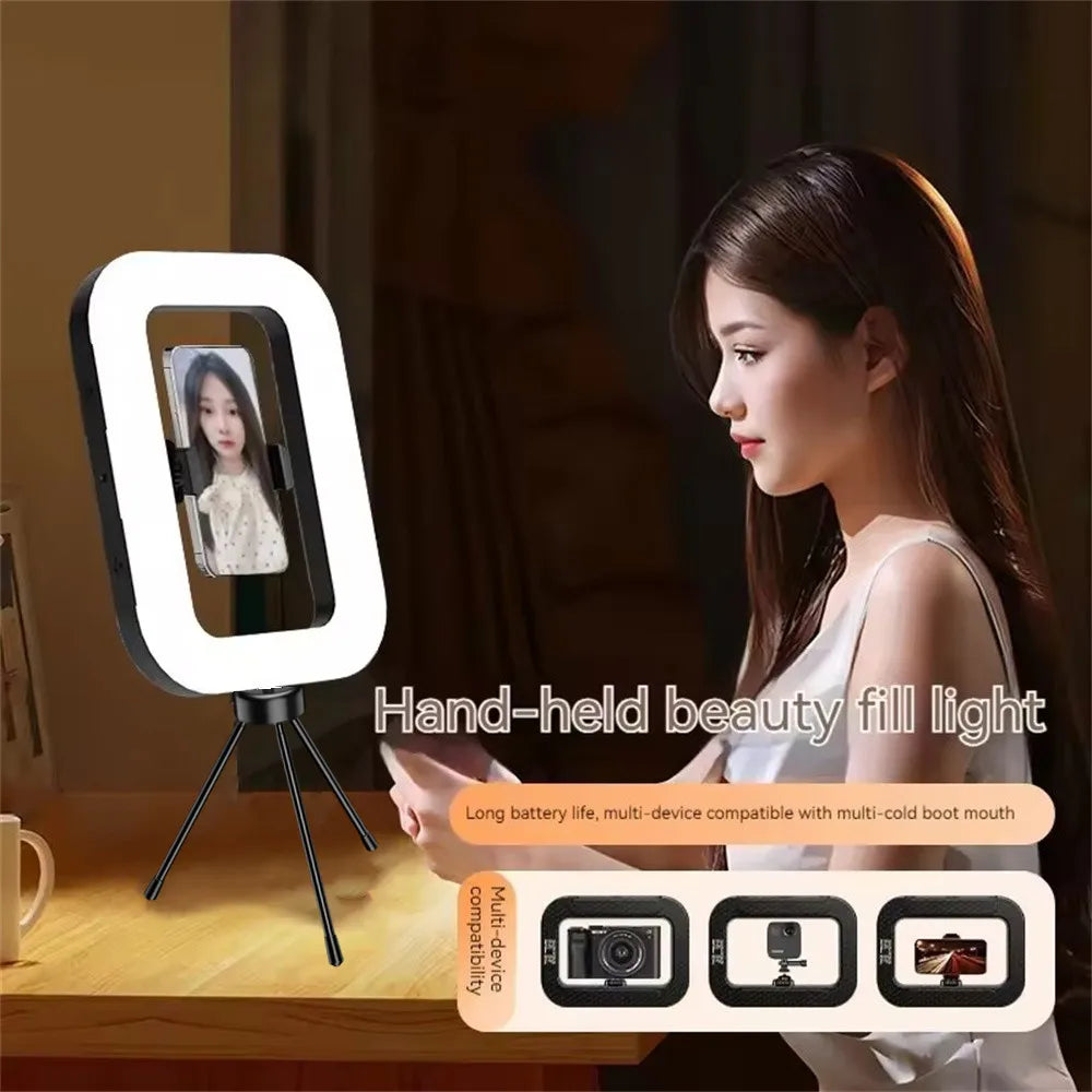 Professional Handheld Ring Light - 240 LED Rechargeable with Phone Holder