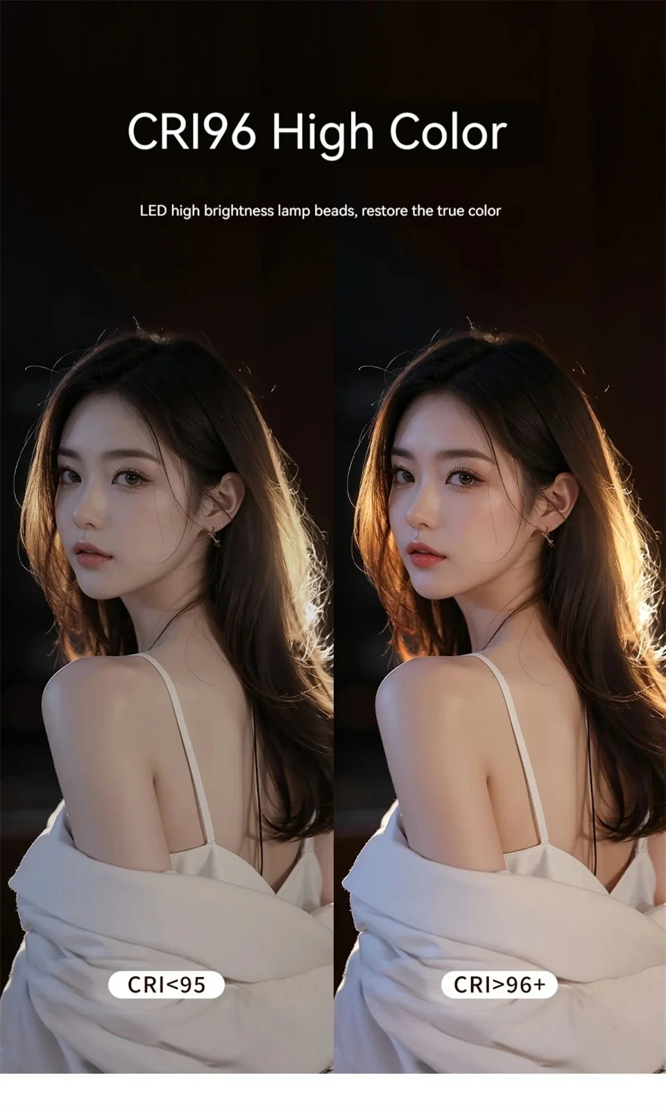 Professional Handheld Ring Light - 240 LED Rechargeable with Phone Holder