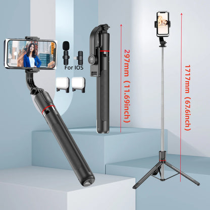Premium Bluetooth Selfie Stick Tripod - 1.7m Extendable with Wireless Remote